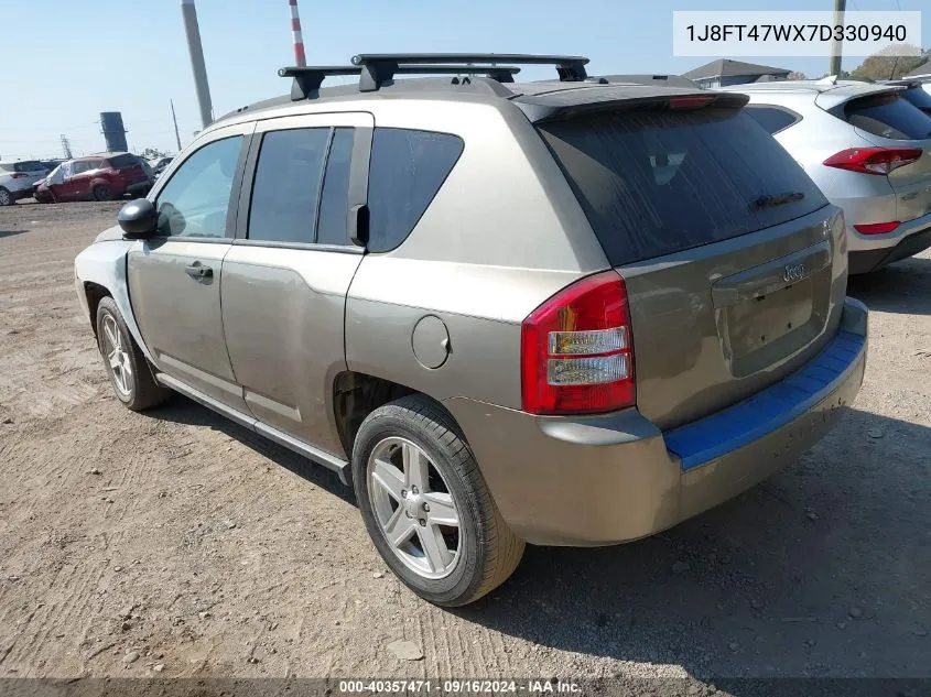 2007 Jeep Compass Sport VIN: 1J8FT47WX7D330940 Lot: 40357471