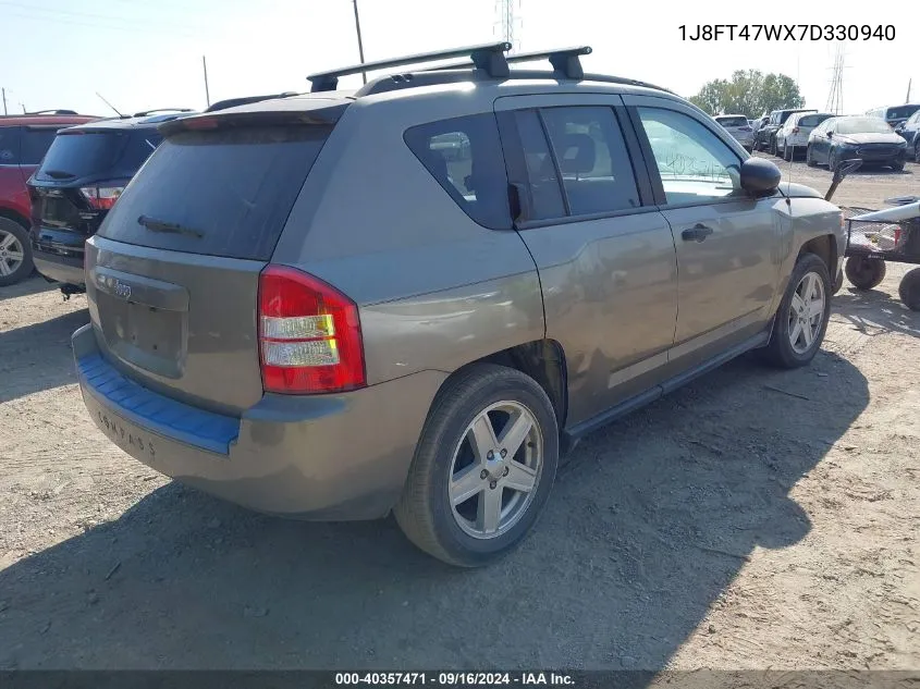 1J8FT47WX7D330940 2007 Jeep Compass Sport