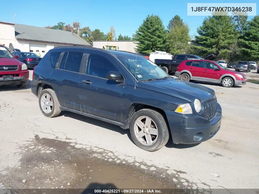 2007 Jeep Compass Sport VIN: 1J8FF47WX7D346238 Lot: 40425221