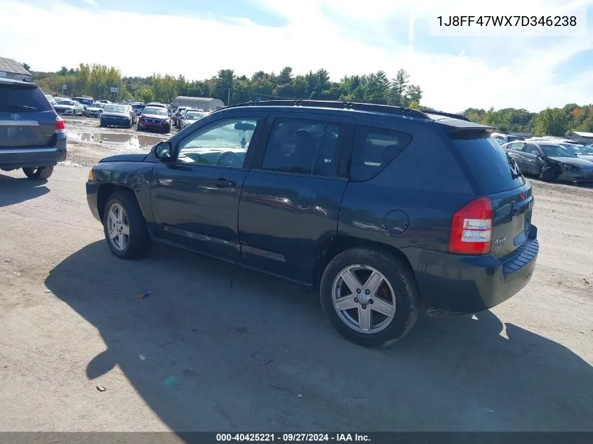 2007 Jeep Compass Sport VIN: 1J8FF47WX7D346238 Lot: 40425221