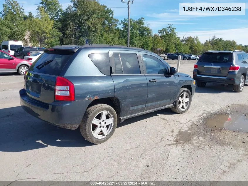 2007 Jeep Compass Sport VIN: 1J8FF47WX7D346238 Lot: 40425221