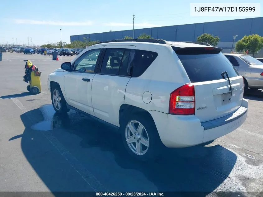 2007 Jeep Compass Sport VIN: 1J8FF47W17D155999 Lot: 40426250