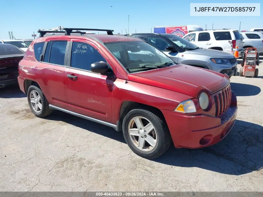 2007 Jeep Compass Sport VIN: 1J8FF47W27D585797 Lot: 40433623