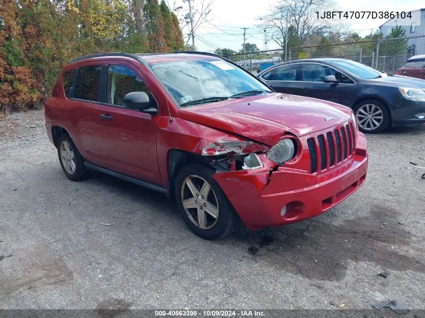 2007 Jeep Compass Sport VIN: 1J8FT47077D386104 Lot: 40563398