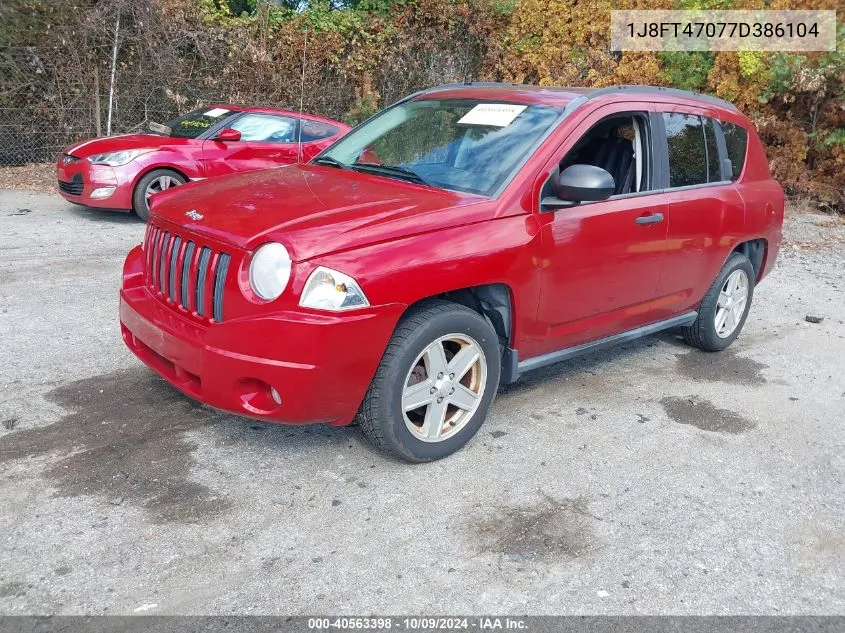 2007 Jeep Compass Sport VIN: 1J8FT47077D386104 Lot: 40563398