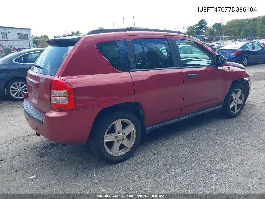 2007 Jeep Compass Sport VIN: 1J8FT47077D386104 Lot: 40563398