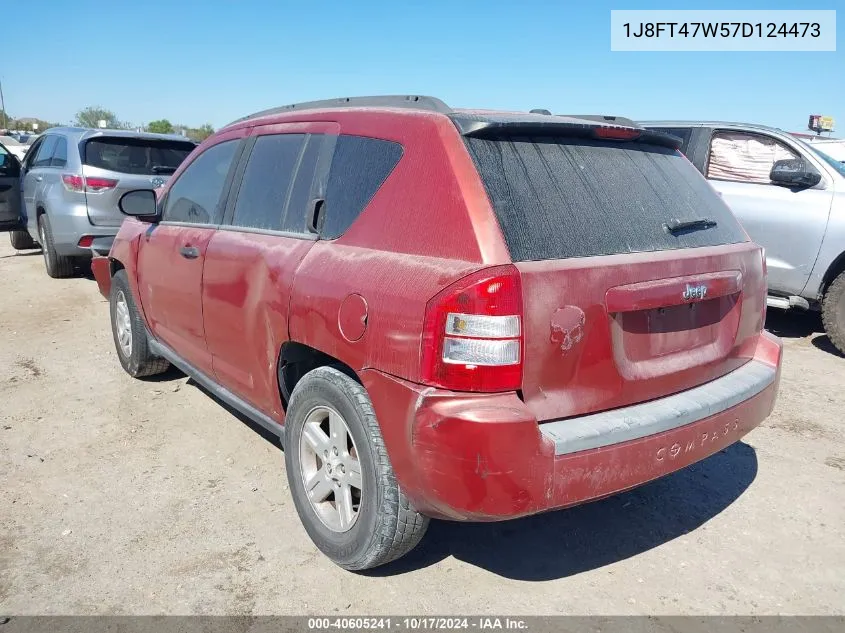 2007 Jeep Compass Sport VIN: 1J8FT47W57D124473 Lot: 40605241