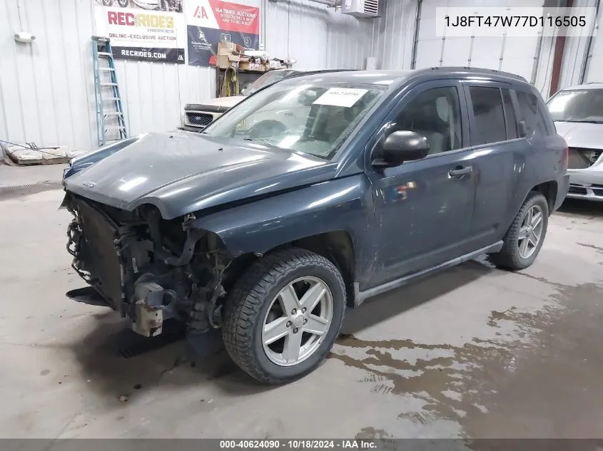 2007 Jeep Compass Sport VIN: 1J8FT47W77D116505 Lot: 40624090