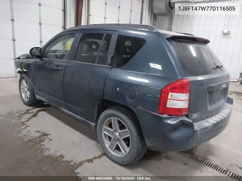 2007 Jeep Compass Sport VIN: 1J8FT47W77D116505 Lot: 40624090