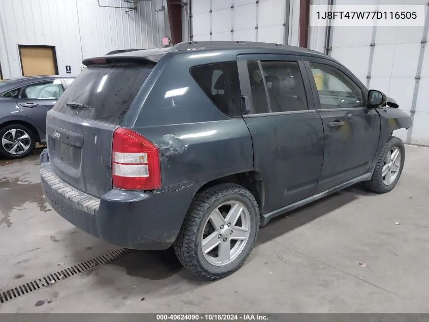 2007 Jeep Compass Sport VIN: 1J8FT47W77D116505 Lot: 40624090