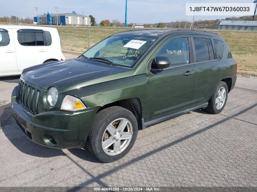 2007 Jeep Compass Sport VIN: 1J8FT47W67D360033 Lot: 40695285