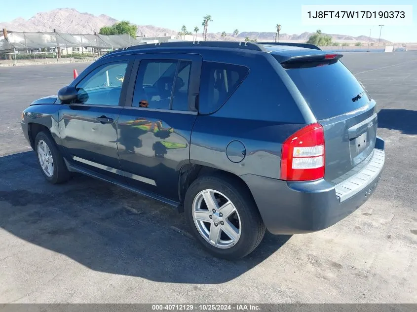 2007 Jeep Compass Sport VIN: 1J8FT47W17D190373 Lot: 40712129