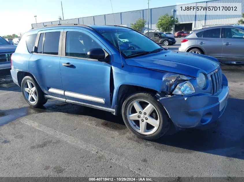 2007 Jeep Compass Limited VIN: 1J8FF57W57D170012 Lot: 40719412