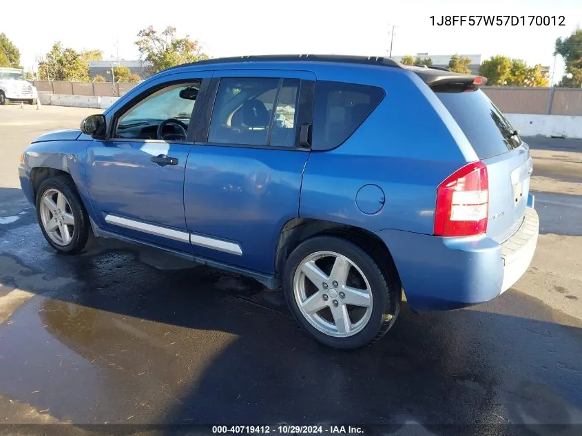 2007 Jeep Compass Limited VIN: 1J8FF57W57D170012 Lot: 40719412