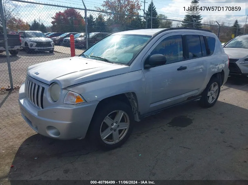 2007 Jeep Compass Sport VIN: 1J8FF47W57D170859 Lot: 40796499