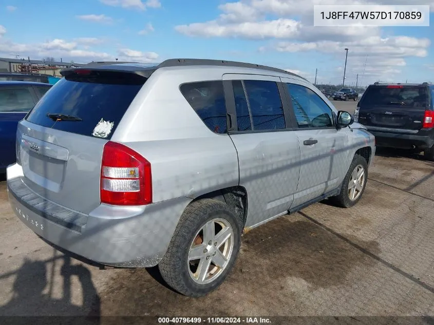 2007 Jeep Compass Sport VIN: 1J8FF47W57D170859 Lot: 40796499