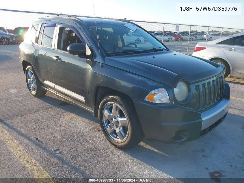 2007 Jeep Compass Limited VIN: 1J8FT57W67D359776 Lot: 40797793