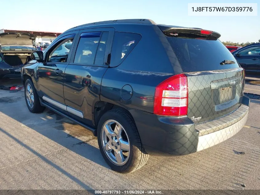 2007 Jeep Compass Limited VIN: 1J8FT57W67D359776 Lot: 40797793