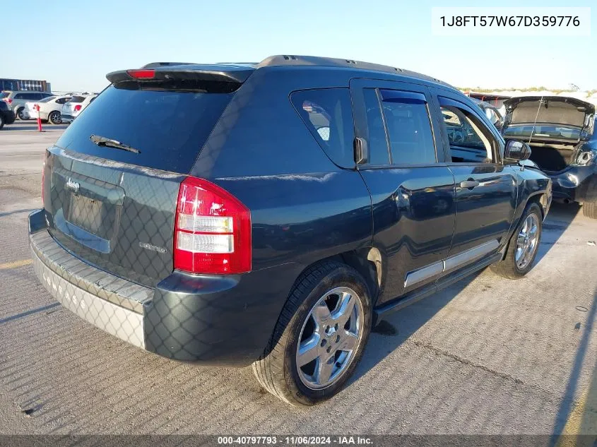 2007 Jeep Compass Limited VIN: 1J8FT57W67D359776 Lot: 40797793