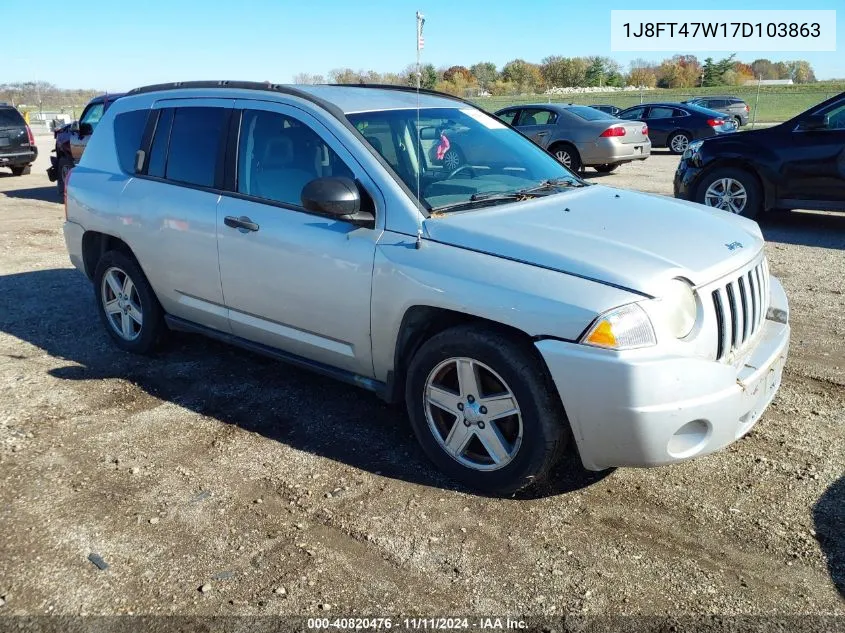 2007 Jeep Compass VIN: 1J8FT47W17D103863 Lot: 40820476