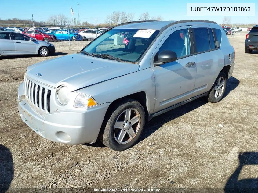 2007 Jeep Compass VIN: 1J8FT47W17D103863 Lot: 40820476