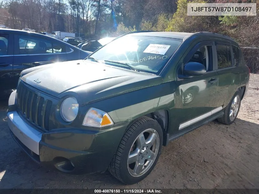 2007 Jeep Compass Limited VIN: 1J8FT57W87D108497 Lot: 40876150