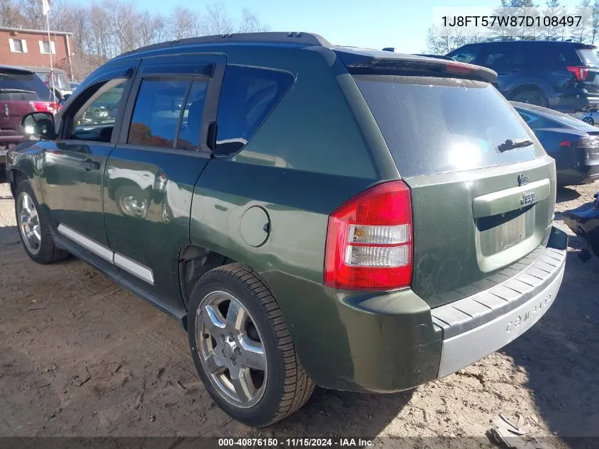 2007 Jeep Compass Limited VIN: 1J8FT57W87D108497 Lot: 40876150