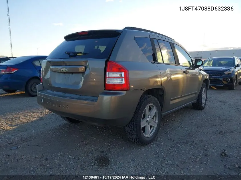 2008 Jeep Compass Sport VIN: 1J8FT47088D632336 Lot: 12130461