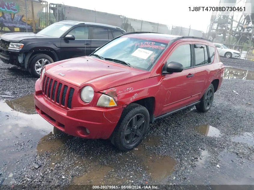 1J8FT47088D730461 2008 Jeep Compass Sport