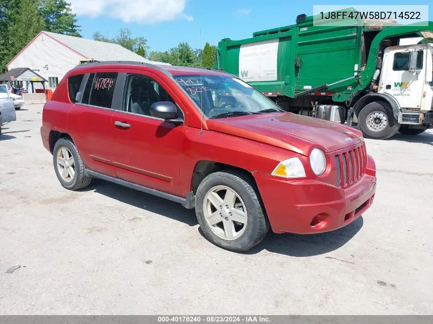 1J8FF47W58D714522 2008 Jeep Compass Sport