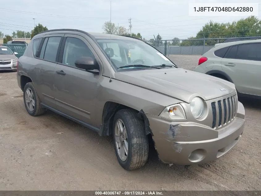 2008 Jeep Compass Sport VIN: 1J8FT47048D642880 Lot: 40306747