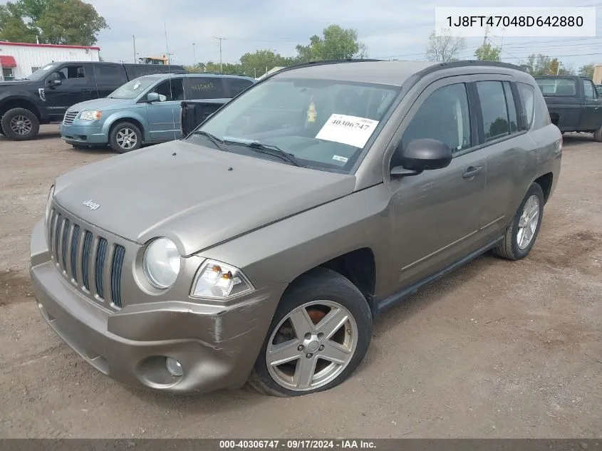 2008 Jeep Compass Sport VIN: 1J8FT47048D642880 Lot: 40306747