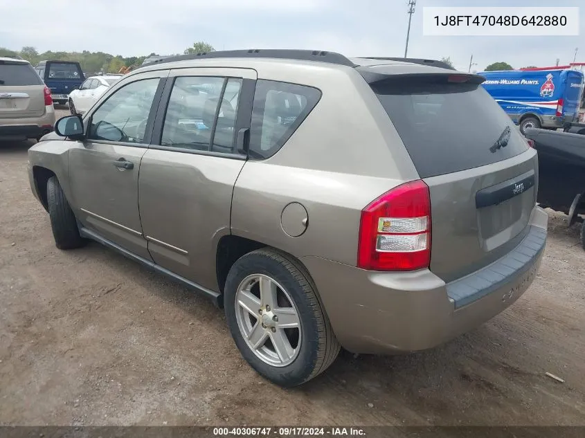 2008 Jeep Compass Sport VIN: 1J8FT47048D642880 Lot: 40306747