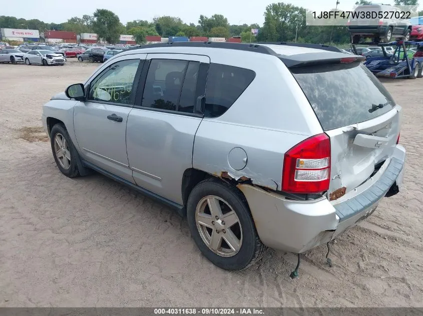 1J8FF47W38D527022 2008 Jeep Compass Sport