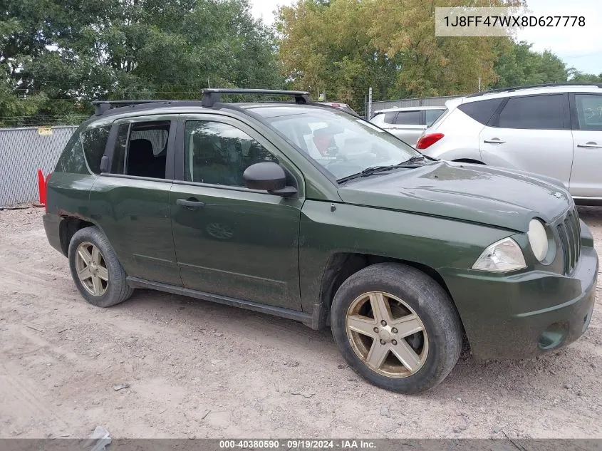 2008 Jeep Compass Sport VIN: 1J8FF47WX8D627778 Lot: 40380590