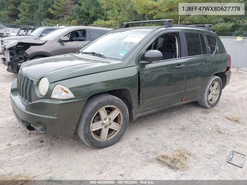 2008 Jeep Compass Sport VIN: 1J8FF47WX8D627778 Lot: 40380590