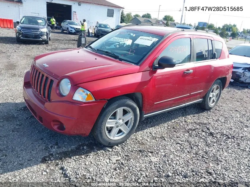 2008 Jeep Compass Sport VIN: 1J8FF47W28D515685 Lot: 40445868