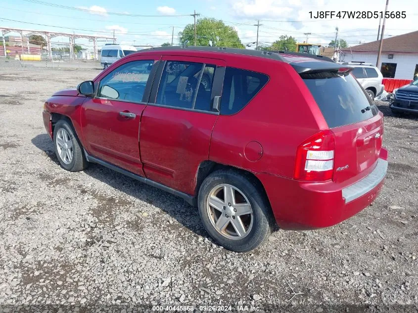 2008 Jeep Compass Sport VIN: 1J8FF47W28D515685 Lot: 40445868