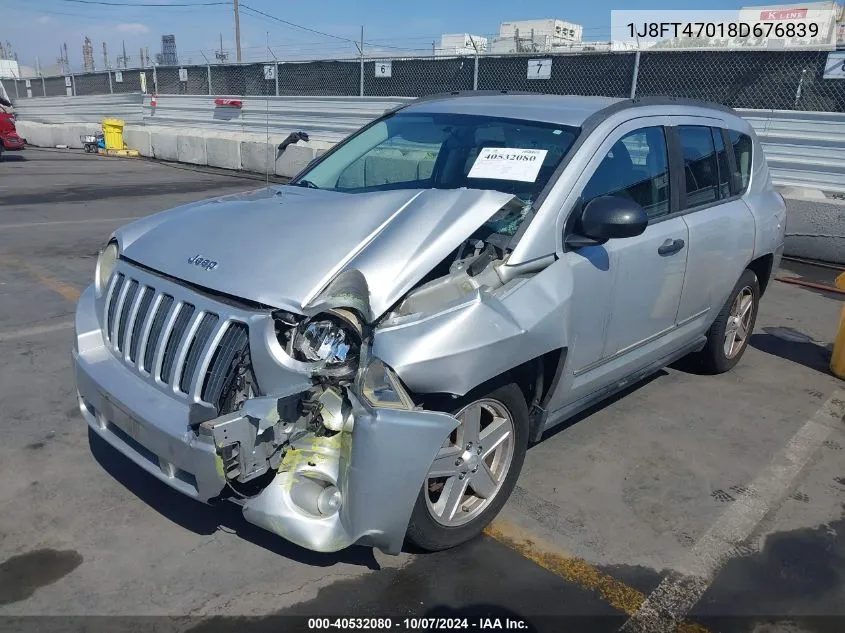 2008 Jeep Compass Sport VIN: 1J8FT47018D676839 Lot: 40532080