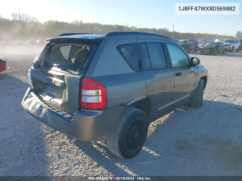 2008 Jeep Compass Sport VIN: 1J8FF47WX8D569882 Lot: 40558876