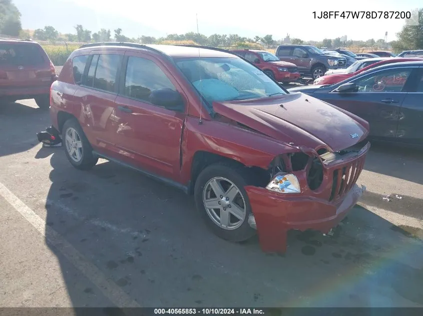 2008 Jeep Compass Sport VIN: 1J8FF47W78D787200 Lot: 40565853