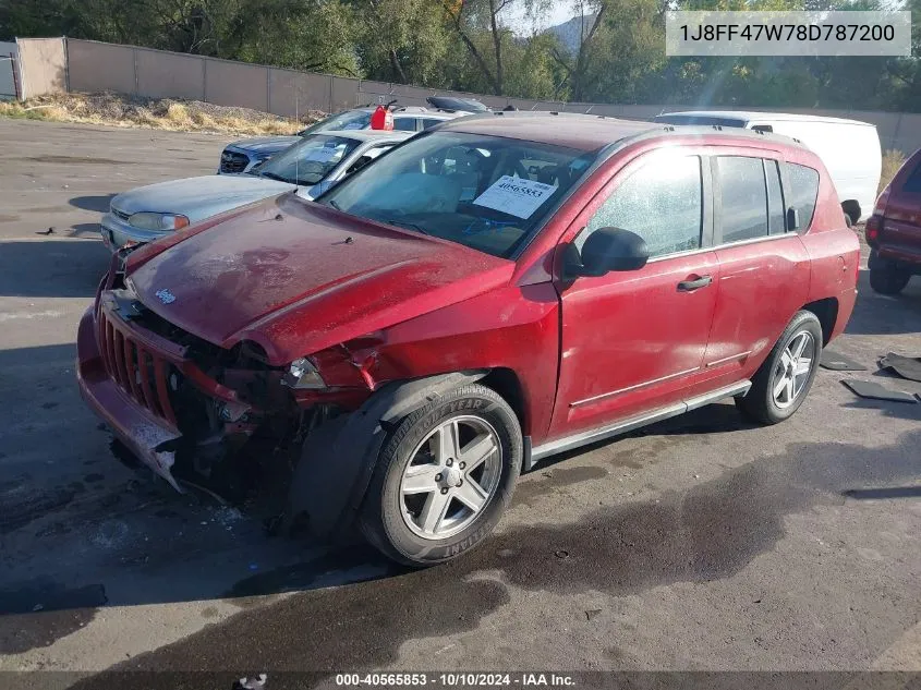 2008 Jeep Compass Sport VIN: 1J8FF47W78D787200 Lot: 40565853