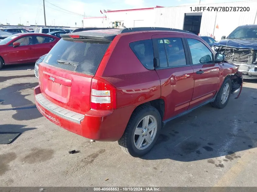 2008 Jeep Compass Sport VIN: 1J8FF47W78D787200 Lot: 40565853