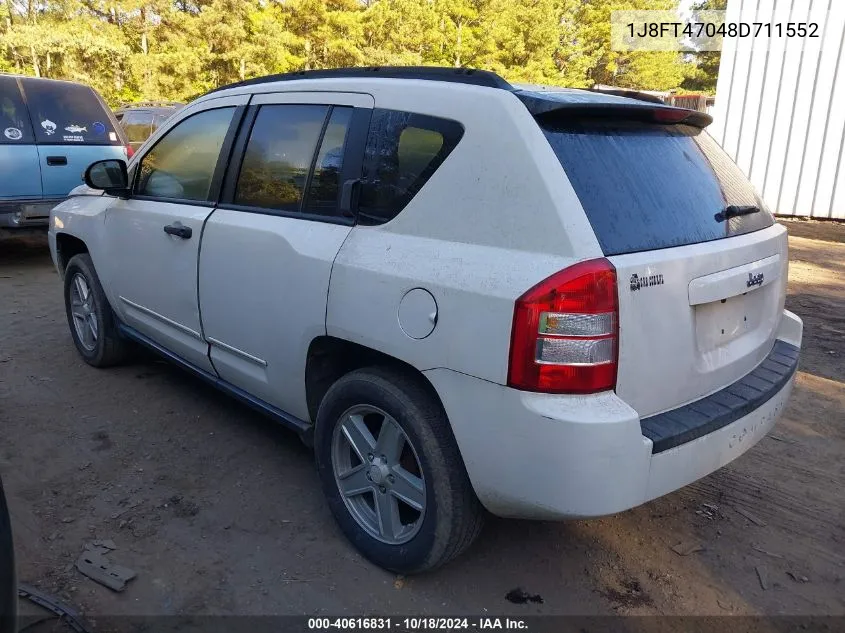 2008 Jeep Compass Sport VIN: 1J8FT47048D711552 Lot: 40616831