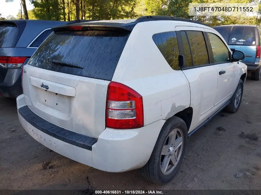 2008 Jeep Compass Sport VIN: 1J8FT47048D711552 Lot: 40616831