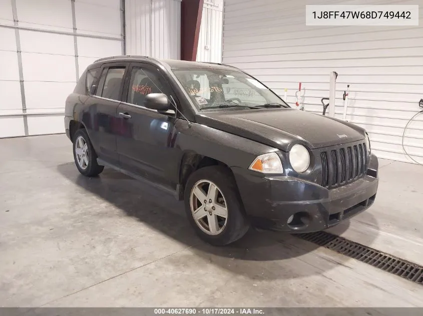 2008 Jeep Compass Sport VIN: 1J8FF47W68D749442 Lot: 40627690