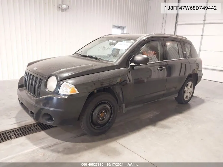 2008 Jeep Compass Sport VIN: 1J8FF47W68D749442 Lot: 40627690