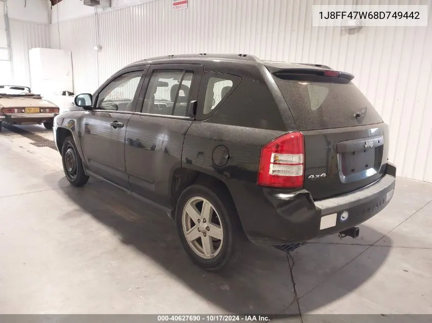 2008 Jeep Compass Sport VIN: 1J8FF47W68D749442 Lot: 40627690