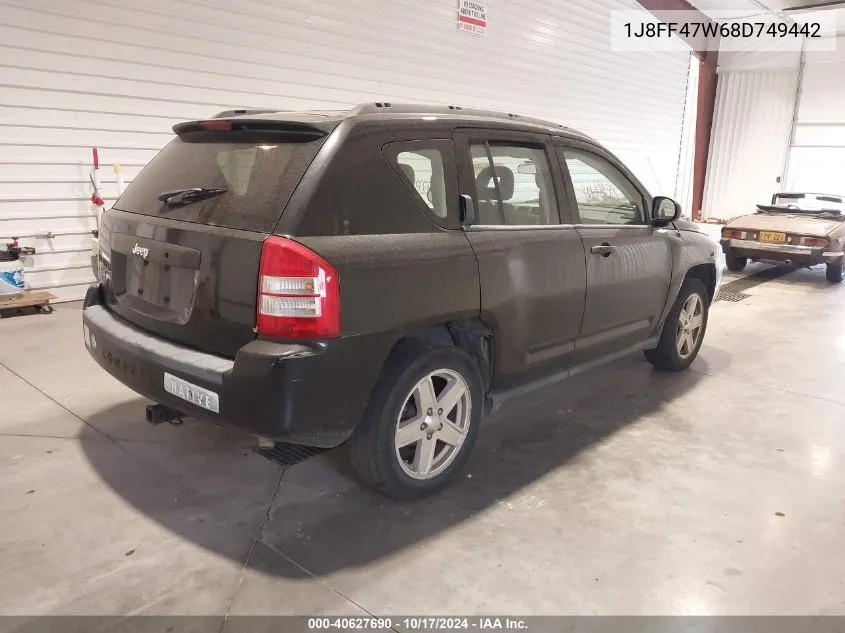 2008 Jeep Compass Sport VIN: 1J8FF47W68D749442 Lot: 40627690