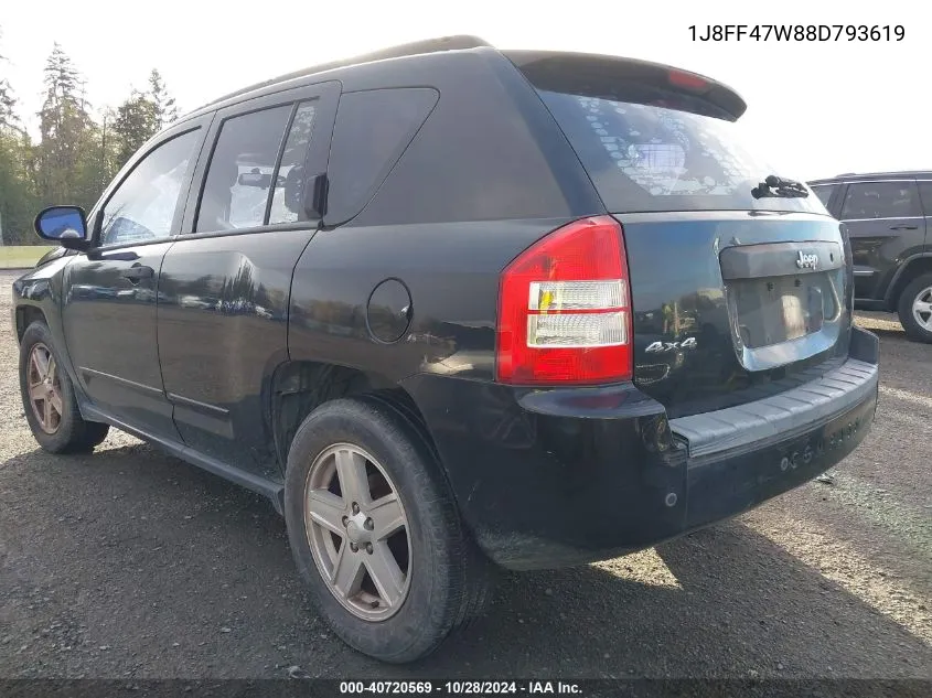 2008 Jeep Compass Sport VIN: 1J8FF47W88D793619 Lot: 40720569